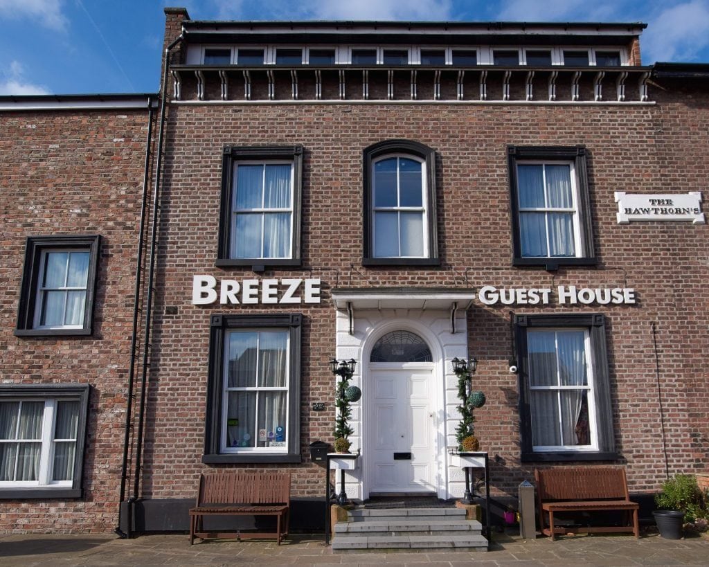 Image of the front of the Breeze Guest House